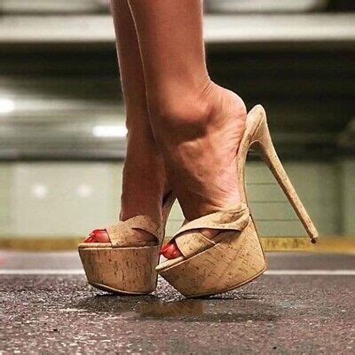 cork stiletto heels|More.